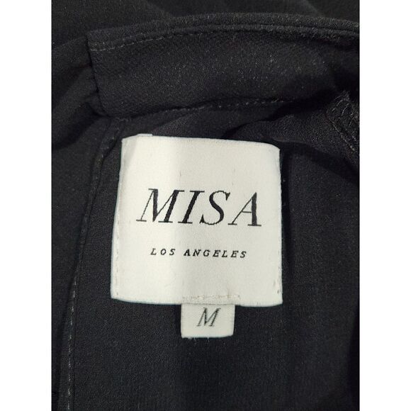 MISA Los Angeles Black Pippa High-Neck Cold-Shoulder Blouse, M - Picture 12 of 12